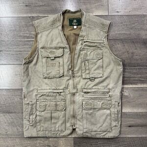 VTG Orvis Vest Khaki Fly Fishing Utility Multi Pocket Outdoor Hunting Mens Sz L